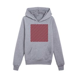 Wave lines - Home Decor Maroon Solid Zigzag Kids Pullover Hoodies