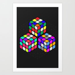 L333 // Rubik's Cube Isometric Illustration Art Print