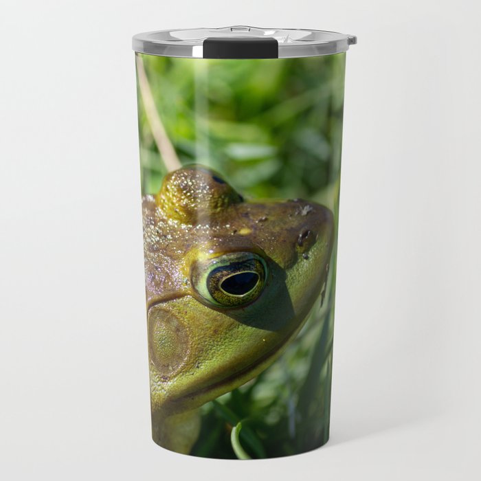 Green Frog closeup Travel Mug