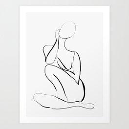 Female Figure Line Art Art Print