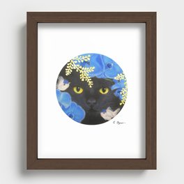Cat and goldfish Recessed Framed Print