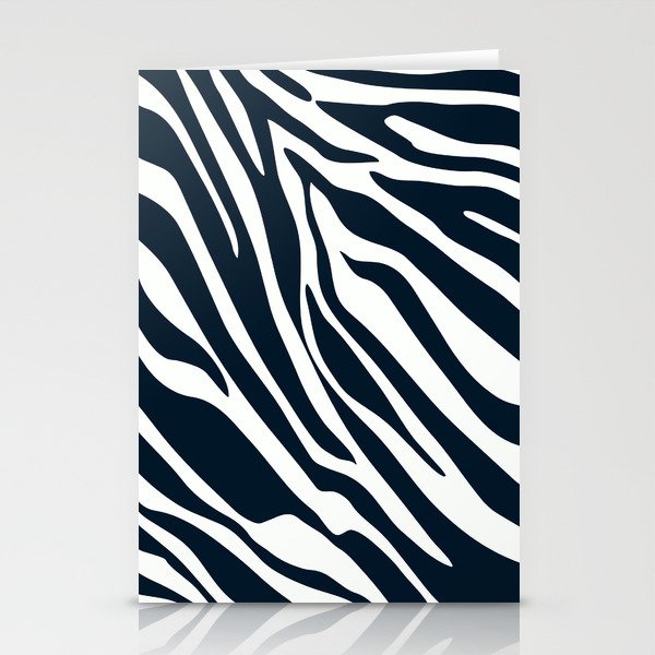 Mid Century Modern Zebra Print Pattern - Dark green and white Stationery Cards