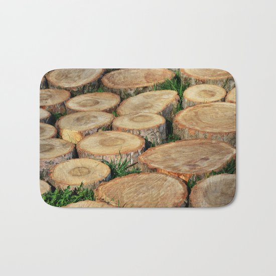 Stumps. Wood mosaic Bath Mat