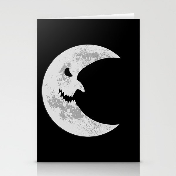 Scary halloween moon Stationery Cards