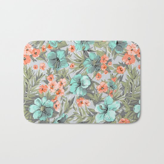 flowers illustration Bath Mat