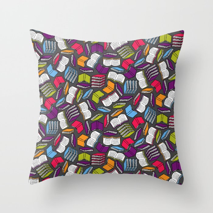 So Many Colorful Books... Throw Pillow