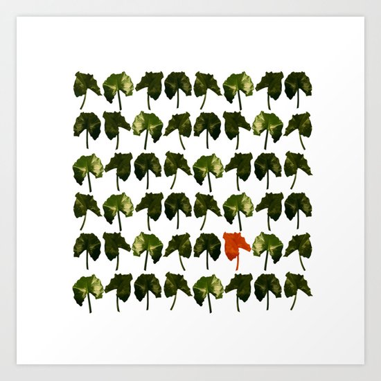 Red Leave Art Print