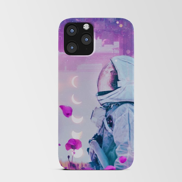 Astronaut into the Flowers iPhone Card Case