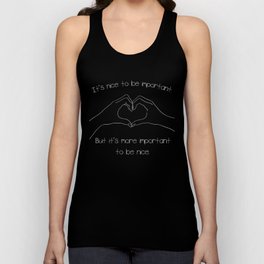 Be kind Heart Love Be nice Gesture Message Unisex Tank Top
