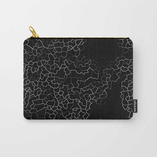 White on Black Crackle Carry-All Pouch