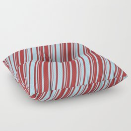 [ Thumbnail: Light Blue & Brown Colored Lines Pattern Floor Pillow ]