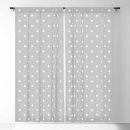 Small White Polka Dots On Light Grey Background Blackout Curtain