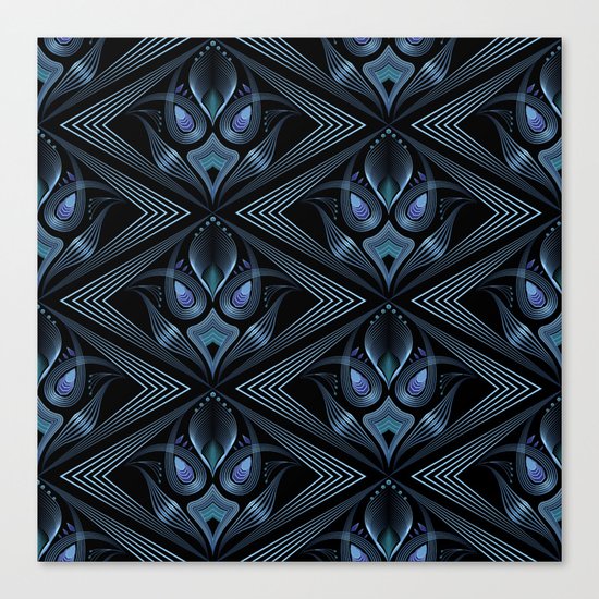 Art Deco 37. Black-blue satin . Canvas Print