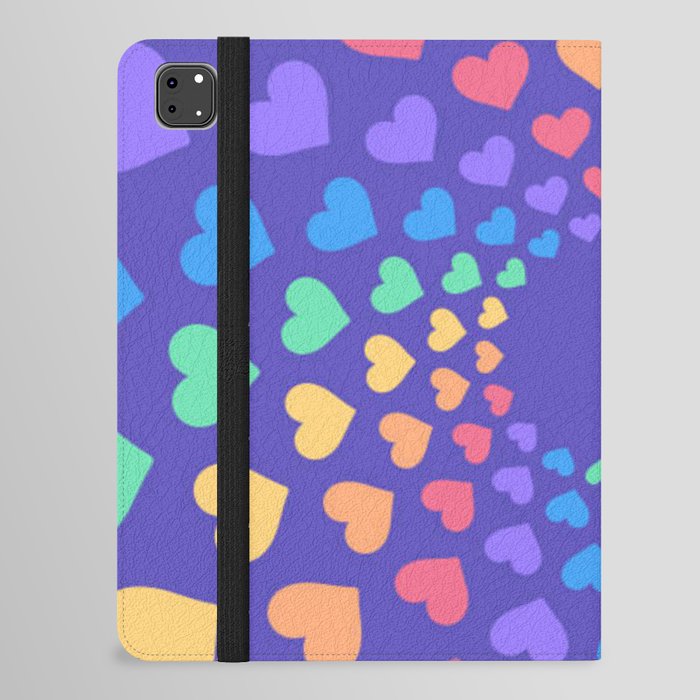 Rainbow Hearts iPad Folio Case