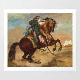 Théodore Géricault "Turc monté sur un cheval alezan brûlé" Art Print | Romanticism, Turc, Gericault, Horse, Painting 