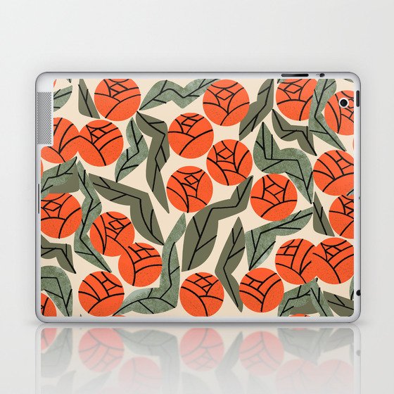 Hot Orange Blooms Laptop & iPad Skin
