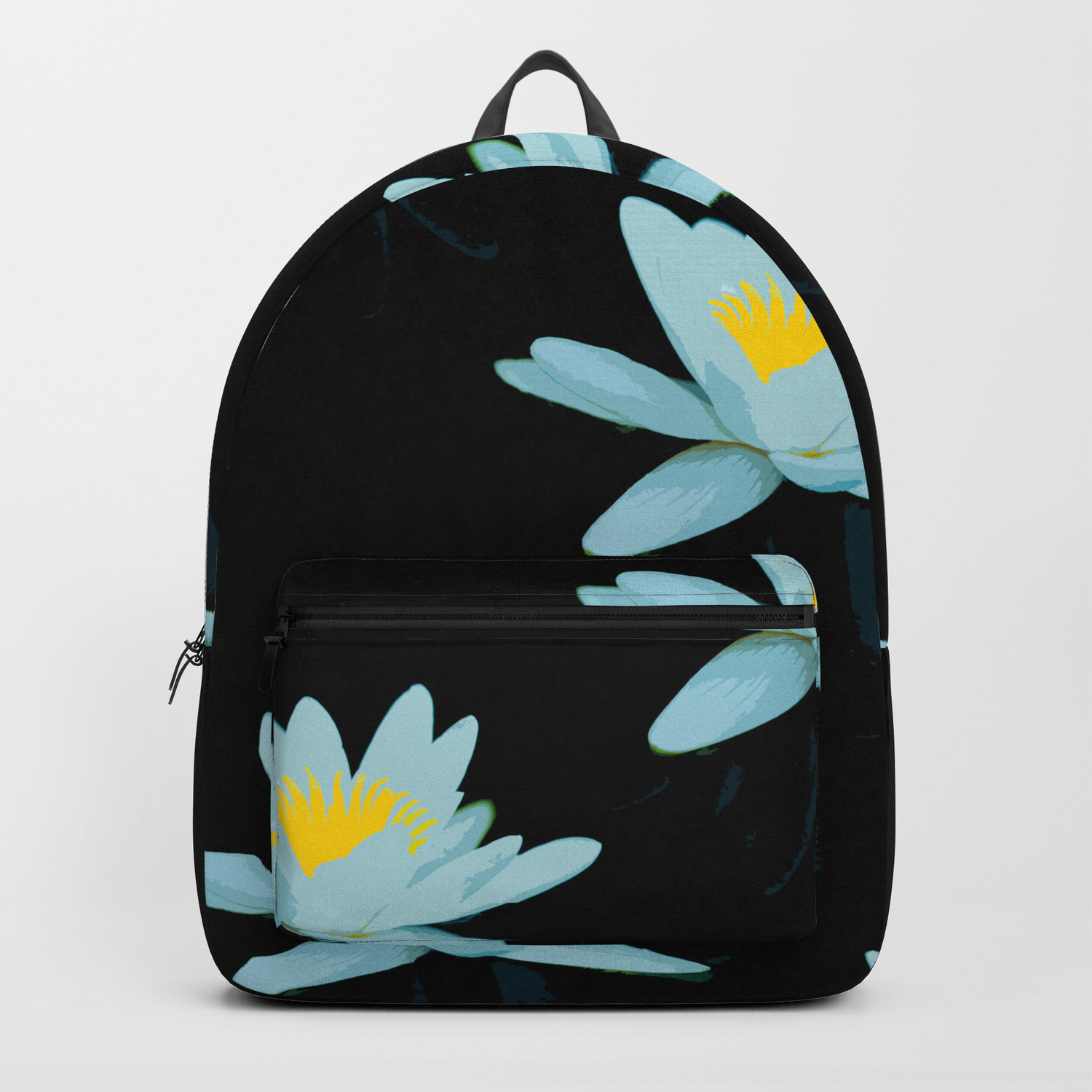 Waterlily Flowers On Black Background Decor Society6 Buyart