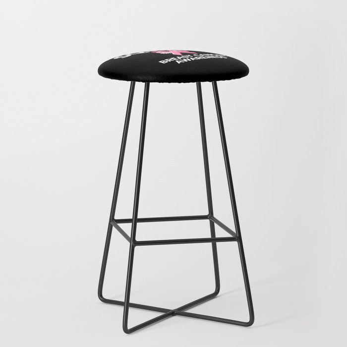 Breast Cancer Ribbon Awareness Pink Quote Bar Stool