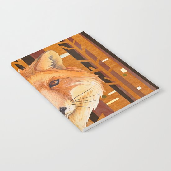 Fox Wild animal in the forest- abstract artwork #Society6 Notebook