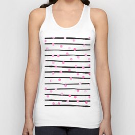 Blush pink black watercolor modern stripes polka dots Tank Top
