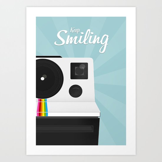 Keep Smiling! Polaroid Camera Art Print