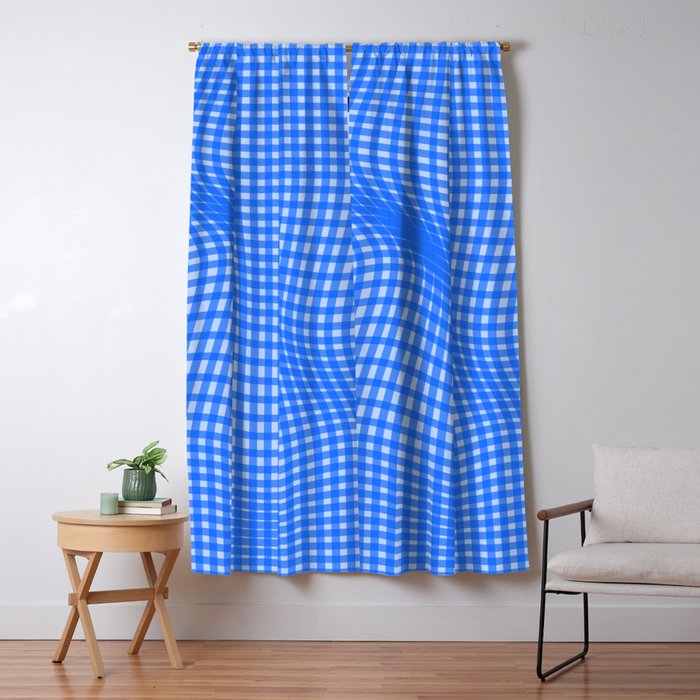 Warped Gingham XVII / Cobalt Blackout Curtain by Hello Moon Society6