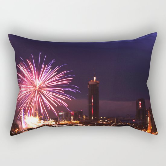 Firework in storm clouds Rectangular Pillow