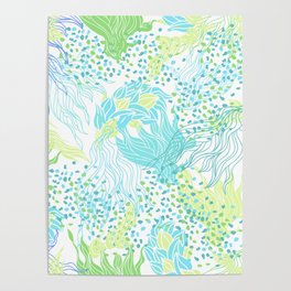 Cute Colorful Sea Green Abstract Seamless Poster