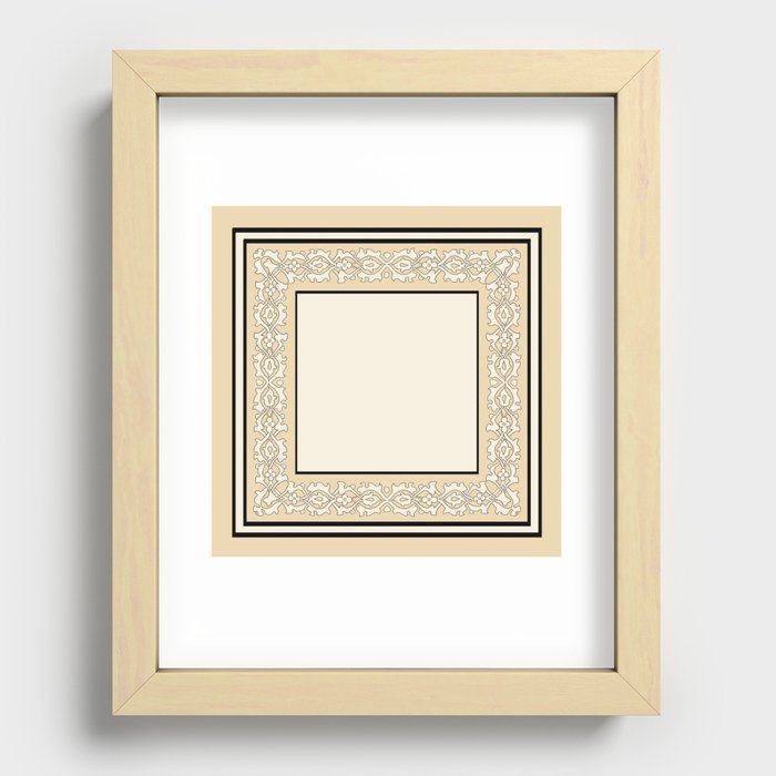 Oriental rug beige Recessed Framed Print