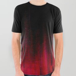 Red and Black Abstract All Over Graphic Tee