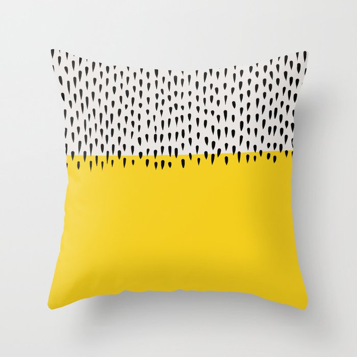 Mid Century abstract Yellow Throw Pillow