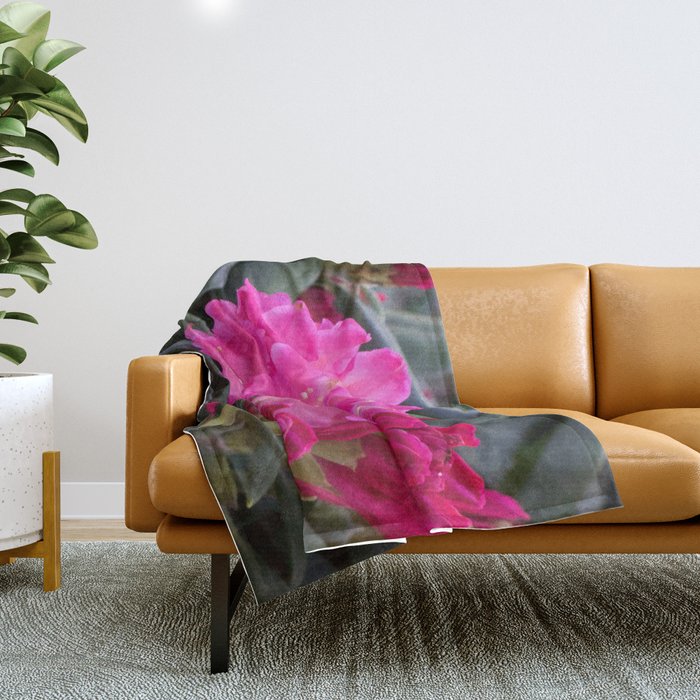 Lush pink azalea Throw Blanket