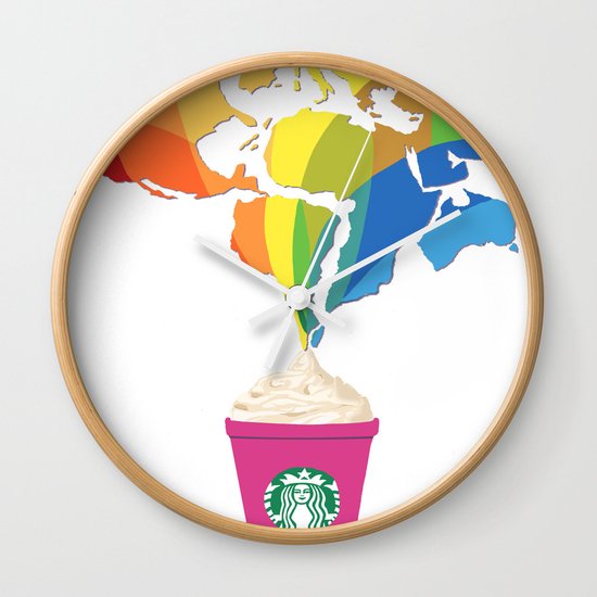 Wall Clock Art starbucks pop art wall clocktiffany taimoorazy | society6 Wall Clock Art starbucks pop art wall clocktiffany taimoorazy | society6