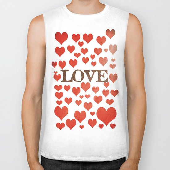 Love Heart Valentines Design Biker Tank