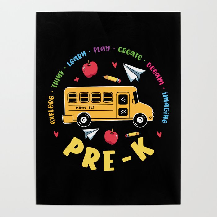 Pre-K School Bus Poster