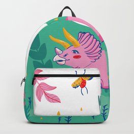 Prehistoric ride Backpack | Dinosaurio, Kid, Prehistoric, Flowers, Funny, Dinosaur, Leaves, Jungle, Walking, Pink 