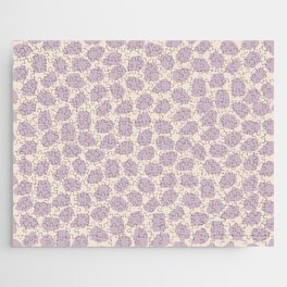 Ink Spot Pattern in Light Lavender Lilac Purple and Cream Jigsaw Puzzle