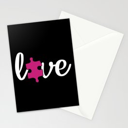 Autism Love Pink Puzzle Stationery Card