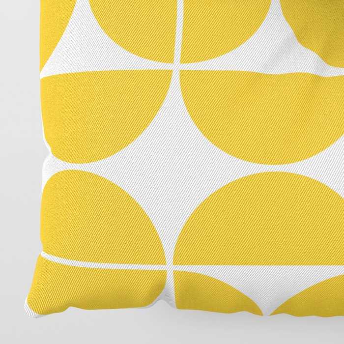 Mid Century Modern Geometric 04 Yellow Floor Pillow By