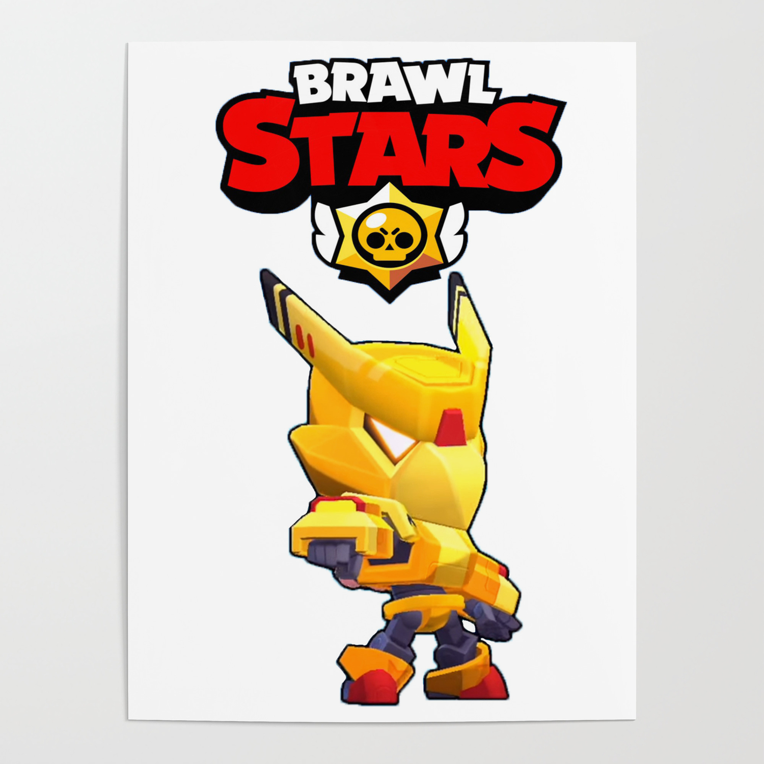 Gold Mecha Crow Design Brawl Stars Poster By Zarcus11 Society6 - brawl star clothes
