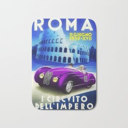 Roma, Italy Gran Prix Racing sports car roman coliseum vintage advertising poster wall decor for kitchen, dinning room, office Bath Mat | Posters, Automobile, Vintage, Sports, Race, Advertising, Office, Italian, Car, Poster 