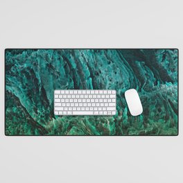 Contemporary Abstract - teal, slate gray, cyan, green wall art and home decor Desk Mat