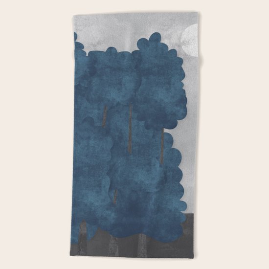 Blue trees Beach Towel