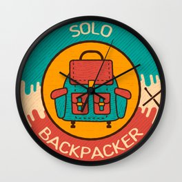 Solo Backpacker | Backpacking | Backpacker | Solo Traveler | Solo Trip | Single Travel Wall Clock