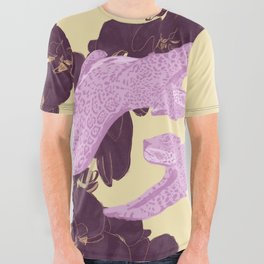 orchid cheetah  All Over Graphic Tee