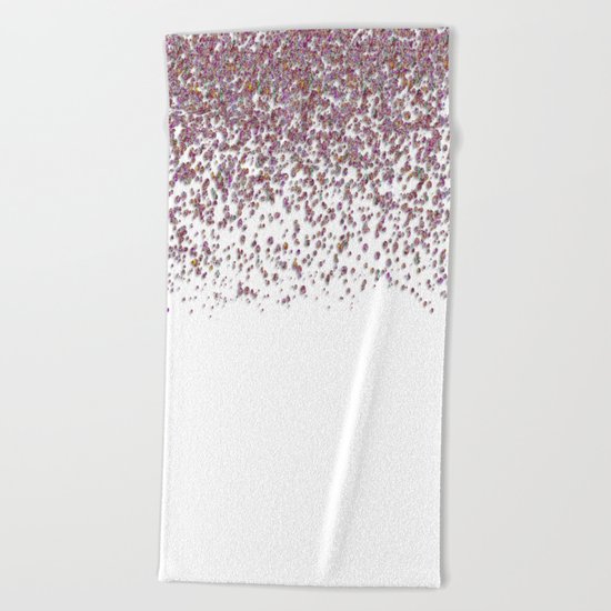 Sparkling rose quartz glitter confetti- Luxury design Beach Towel