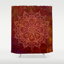 Rust Red Mandala Shower Curtain