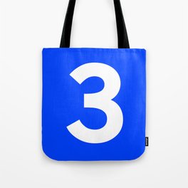 Number 3 (White & Blue) Tote Bag