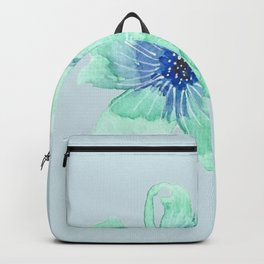 Lightblue watercolor flowers Backpack