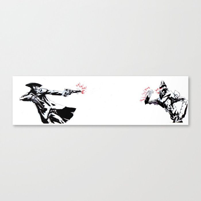 One-sided gunfight. Canvas Print